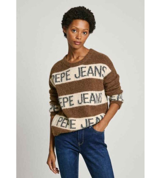 Pepe Jeans Jersey punto rayas Helmi marrón