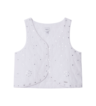 Pepe Jeans para niña. PG4000024 Chaleco Holly blanco (16años= 176cm), Casual, Algodón, moda infantil
