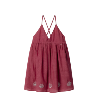 Pepe Jeans para niña. PG9500013 Vestido Irian rojo (8años= 128cm), Casual, Viscosa, Sin mangas / Tirantes, moda infantil
