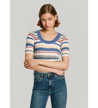 Pepe Jeansvoor vrouwen. PL702171 Multicoloured Iris-trui (L), Casual, Veelkleurig, Katoen, Korte mouwen