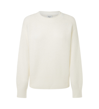 Pepe Jeans para mujer. PL702192 Jersey Irma Crew blanco (S), Casual, Acrílico