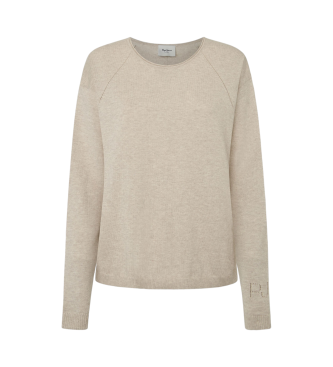 Pepe Jeans para mujer. PL702221 Jersey Isela beige (XS), Casual, Algodón, Sostenible
