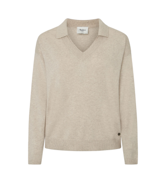 Pepe Jeans para mujer. PL702222 Polo Isela beige (XS), Casual, Algodón, Manga larga, Sostenible