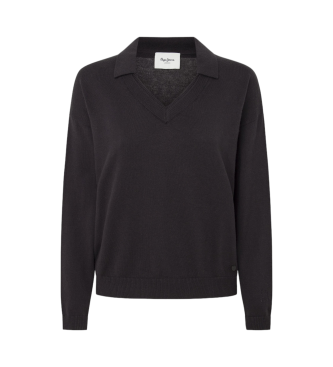 Pepe Jeans para mujer. PL702222 Polo Isela negro (S), Casual, Algodón, Manga larga, Sostenible
