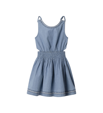 Pepe Jeans para niña. PG9500021 Vestido Ivanny azul (12años= 152cm), Casual, Algodón, Sin mangas / Tirantes, moda infantil