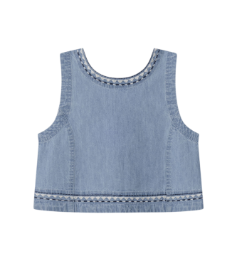 Pepe Jeans para niña. PG3000025 Top Ivy azul (10Años= 140cm), Casual, Algodón, moda infantil