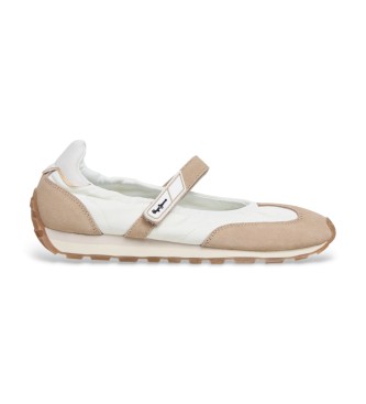 Pepe Jeans para mujer. PLS400029 Zapatillas Jane Soft beige (40), Plano, Velcro, Casual