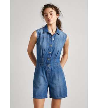 Pepe Jeans para mujer. PL230488 Mono Jess azul (S), Casual, Algodón, Denim, Sin mangas / Tirantes, Sostenible