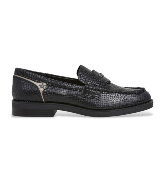 Pepe Jeans para mujer. PLS100006 Mocasines de piel Judy Snake negro (37), Plano, Ninguno, Casual