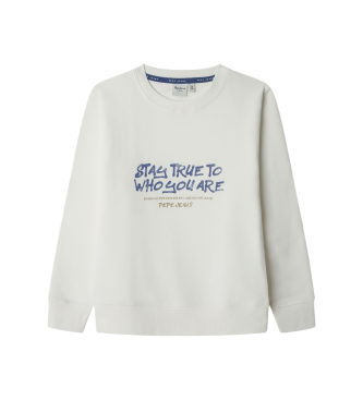 Pepe Jeans para niño. PB5800002 Sudadera Keanon blanco (10Años= 140cm), Casual, Algodón, moda infantil