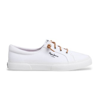 Pepe Jeans para mujer. PLS31590 Zapatillas Kenton Block Blanco (40), Plano, Cordones, Casual, Sostenible