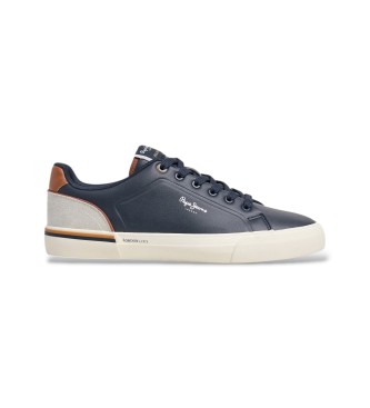 Pepe Jeans para hombre. PMS300011 Zapatillas Kenton Campus marino (46), Plano, Cordones, Casual