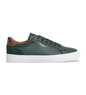 Pepe Jeans para hombre. PMS30839 Zapatillas Kenton Court verde (42), Plano, Cordones, Casual