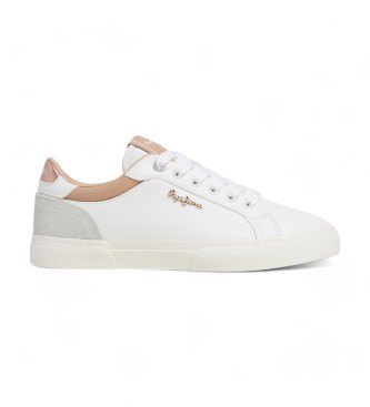 Pepe Jeans For Woman. PLS31588 Kenton Court Leather Shoes White (41), Flat, Suede, Laces, Casual