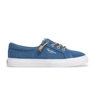 Pepe Jeans para mujer. PLS31602 Zapatillas Kenton Denim azul (38), Plano, Cordones, Casual
