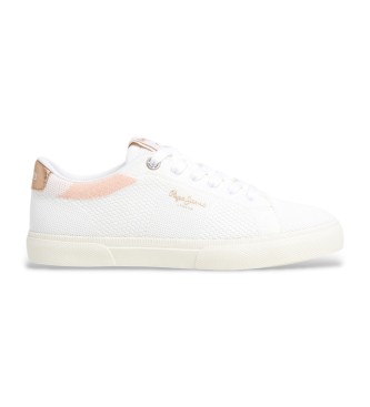 Pepe Jeans para mujer. PLS31601 Zapatillas Kenton Knit blanco (38), Plano, Cordones, Casual