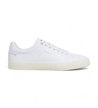 Pepe Jeans para hombre. PMS31059 Zapatillas Kenton Rise blanco (45), Plano, Cordones, Casual