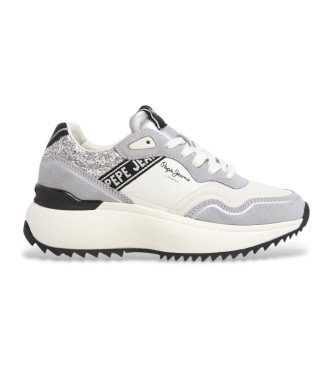 Pepe Jeans para mujer. PLS60043 Zapatillas de piel Kimi Land gris (38), Plano, Ante, Cordones, Casual