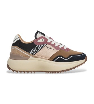Pepe Jeansvoor vrouwen. PLS600029 Kimi Road Leather Sneakers bruin (40), Leer, 3 tot 5 cm, Veters, Casual