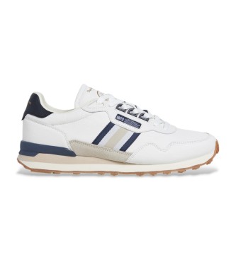Pepe Jeans para hombre. PMS400009 Zapatillas de Piel Kingston Nature blanco (44), Plano, Cordones, Casual