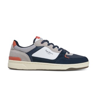Pepe Jeans para hombre. PMS00027 Zapatillas de piel Kore Skate marino (40), Plano, Ante, Cordones, Casual
