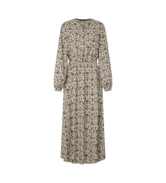 Pepe Jeans para mujer. PL953601 Vestido Kris blanco crudo (XL), Casual, Rayon, Manga larga