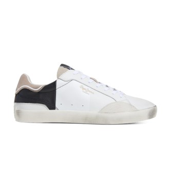 Pepe Jeans Zapatillas de piel Lane Origin blanco