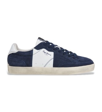 Pepe Jeans para hombre. PMS300006 Zapatillas de Piel Lane Road marino (40), Plano, Cordones, Casual