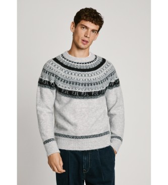 Pepe Jeans para hombre. PM702504 Jersey Lennox gris (L), Casual, Poliéster