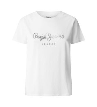 Pepe Jeans para mujer. PL505997 Camiseta Leticia blanco (XS), Casual, Algodón, Manga corta