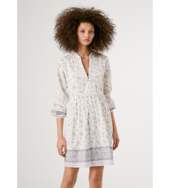 Pepe Jeans para mujer. PL953758 Vestido Lia blanco (S), Casual, Algodón, Manga larga