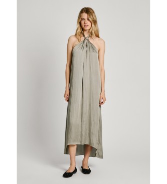 Pepe Jeans para mujer. PL953578 Vestido Liliana verde (S), Casual, Poliéster, Sin mangas / Tirantes