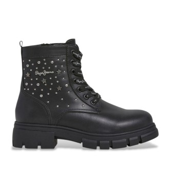 Pepe Jeans para niña. PGS500008 Botines Lilli Life (36), Negro, Plano, Cremallera, Casual, moda infantil