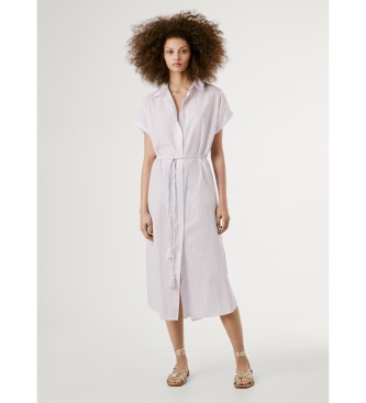 Pepe Jeans para mujer. PL953762 Vestido Linda rosa claro (L), Casual, Algodón, Manga corta