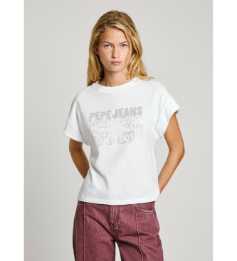 Pepe Jeans para mujer. PL505996 Camiseta Lira blanco (XS), Casual, Algodón, Manga corta