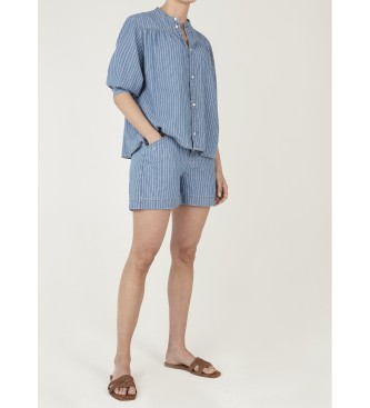 Pepe Jeans para mujer. PL3051430 Blusa Livia Striped azul (M), Casual, Algodón, Manga 3/4