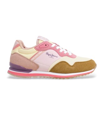 Pepe Jeans para niña. PGS40016 Zapatillas London band multicolor (34), Plano, Cordones, Casual, moda infantil