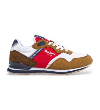 Pepe Jeans para niño. PBS40014 Zapatillas London life marrón (37), Plano, Cordones, Casual, moda infantil