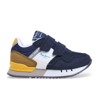 Pepe Jeans para niño. PBS40015 Zapatillas London Life Bk marino (25), Plano, Velcro, Casual, moda infantil