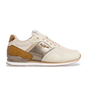 Pepe Jeans para mujer. PLS40044 Zapatillas London mix beige (42), Plano, Cordones, Casual