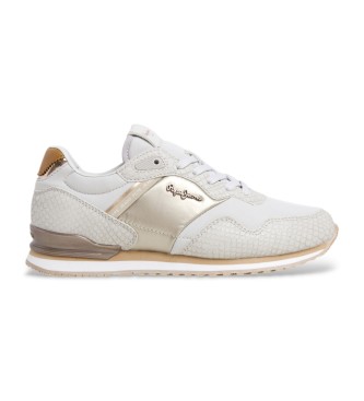 Pepe Jeans para mujer. PLS40044 Zapatillas London Mix blanco (40), Plano, Cordones, Casual