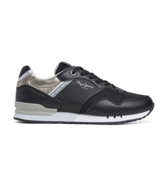 Pepe Jeansvoor vrouwen. PLS40024 Londen Slang Sneakers zwart (41), Plat, Veters, Casual