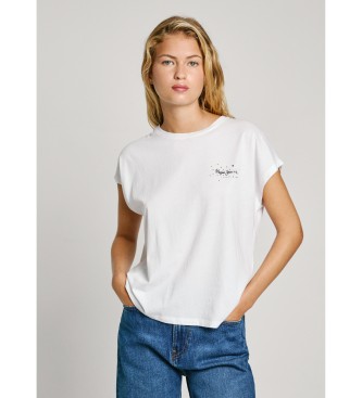 Pepe Jeans para mujer. PL505998 Camiseta Lorena blanco (XS), Casual, Algodón, Manga corta