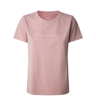 Pepe Jeans para mujer. PL505994 Camiseta Loretta rosa (M), Casual, Algodón, Manga corta