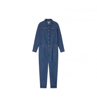 Pepe Jeans para niña. PG230312 Mono Lou azul (12años= 152cm), Casual, Denim, Manga larga, Algodón Orgánico, Sostenible, moda infantil