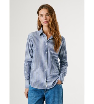 Pepe Jeans para mujer. PL3051282 Camisa Lovie azul (XS), Casual, Algodón, Manga larga