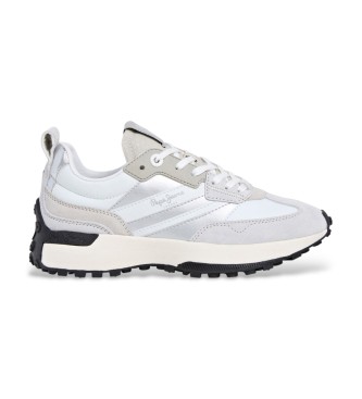 Pepe Jeans para mujer. PLS600032 Zapatillas de Piel Lucky Original gris (38), Plano, Cordones, Casual