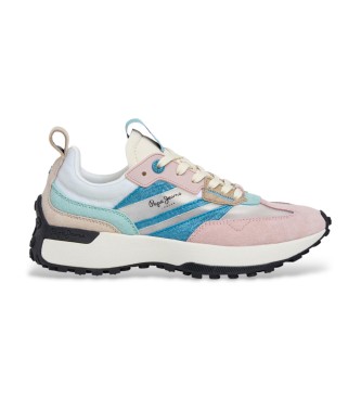 Pepe Jeans para mujer. PLS600043 Zapatillas de Piel Lucky Translucent rosa (39), Plano, Cordones, Casual