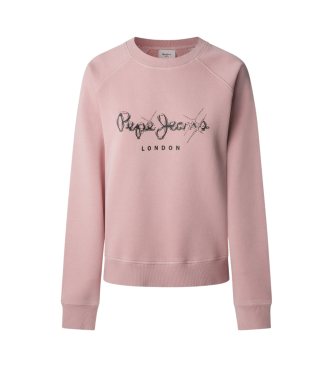 Pepe Jeans para mujer. PL581467 Sudadera Lupita rosa (XS), Casual, Algodón, Sostenible