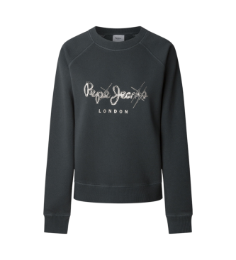 Pepe Jeans para mujer. PL581467 Sudadera Lupita negro (S), Casual, Poliéster